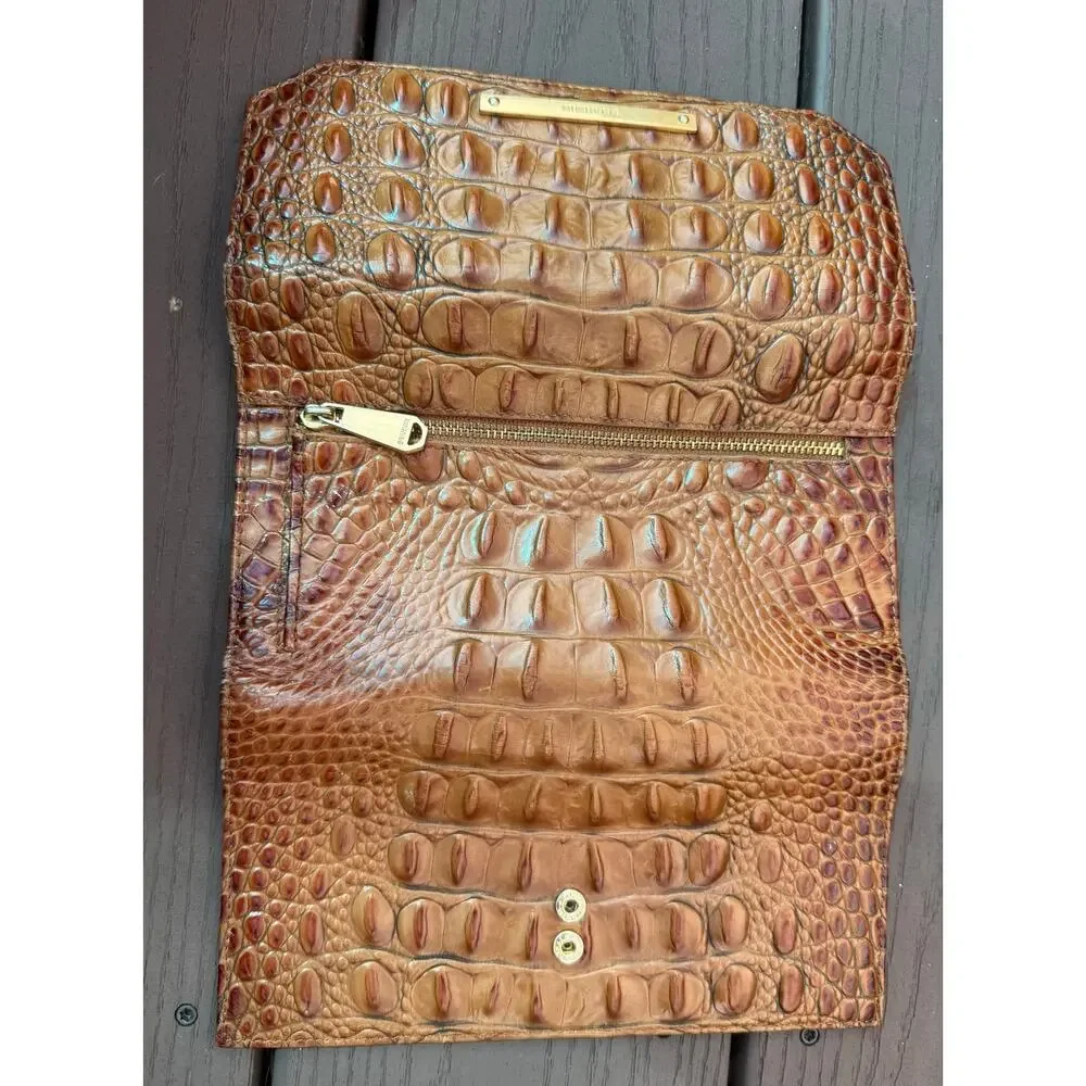 Brahmin Cordelia Pecan Melbourne Wallet With Brahmin Pen